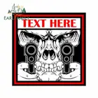 EARLFAMILY 13 см x 13 см для головы черепа, пистолет, креативные наклейки с фургоном, виниловая автомобильная пленка, забавная 3D наклейка