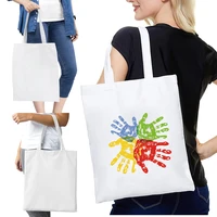 womens shopper shopping bags printed pattern female large canvas tote shoulder eco handbag reusable grocery foldable bag