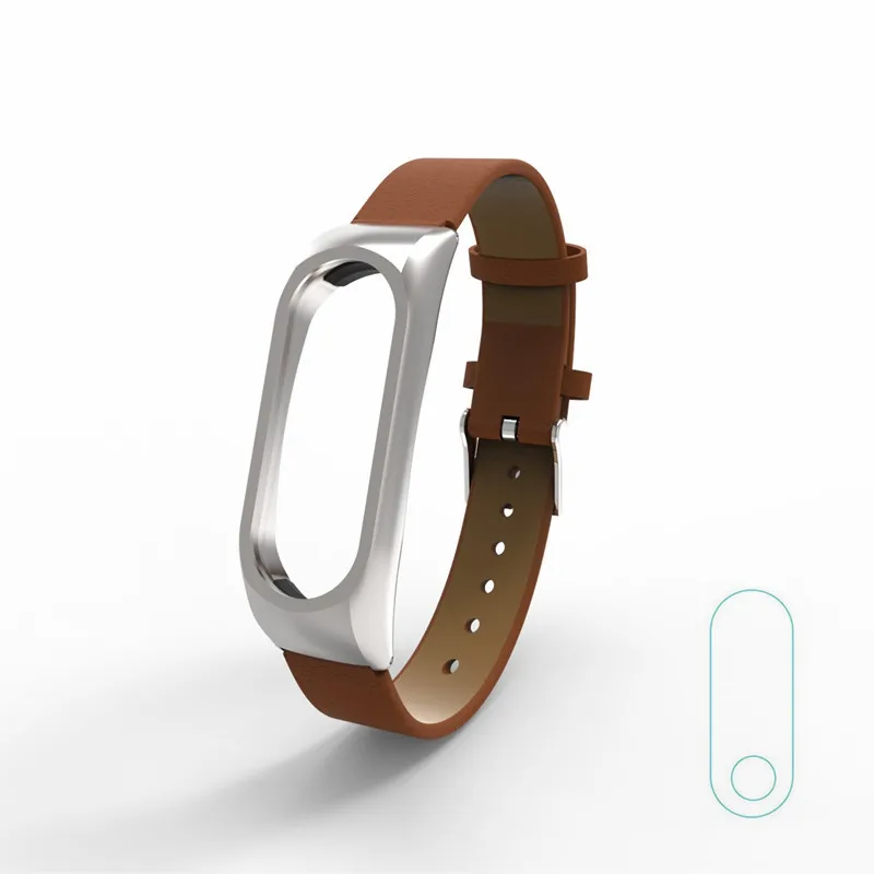 PU Brown Безвинтовой ремешок mi band 2 для браслета Xiaomi mi band 2 - Цвет: PU Brown