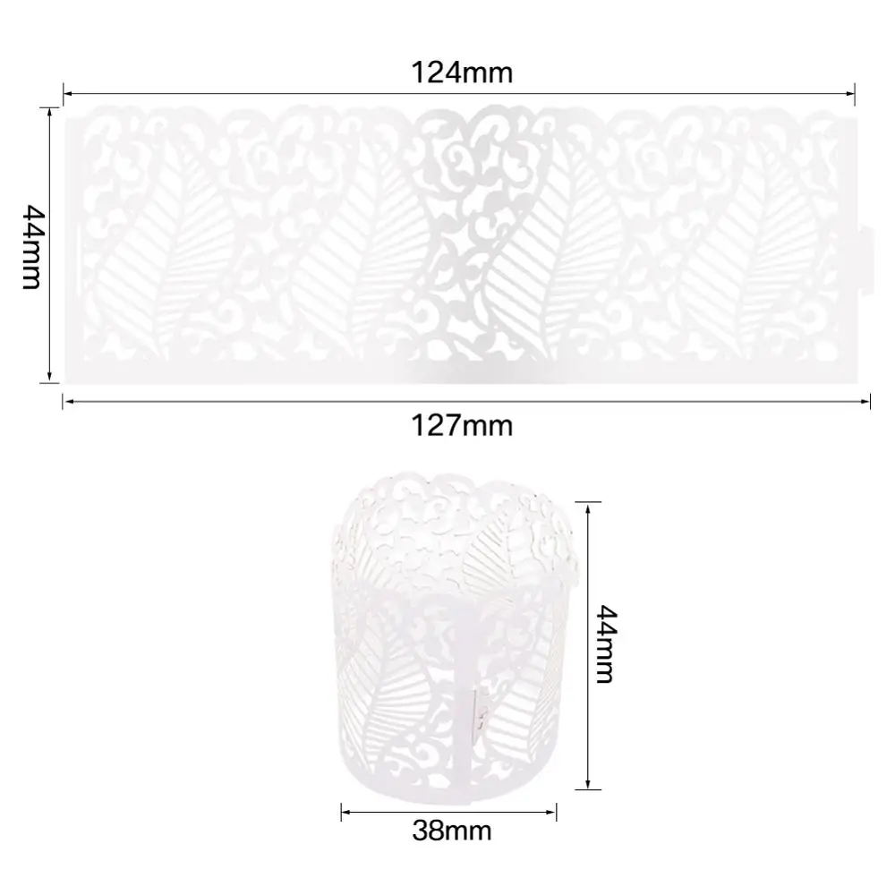 12 шт. Белая светодиодная подсвечник абажур бумага лазерная резка лист полые