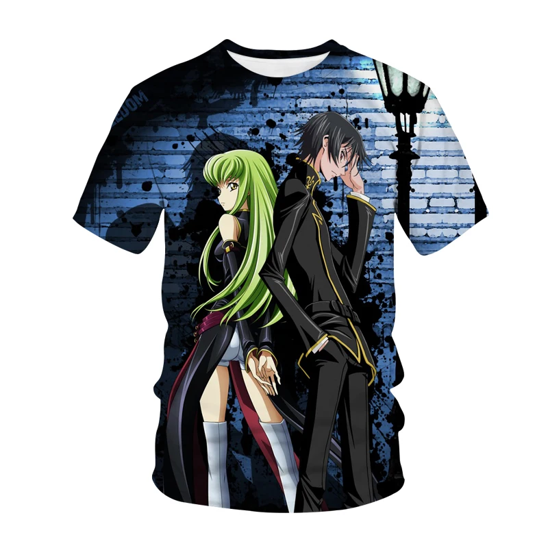 

2021Anime Code Geass 3D Print T-shirt Summer Men/Women Fashion CrewNeck Short Sleeve T Shirt Harajuku Hip Hop Streetwear Top