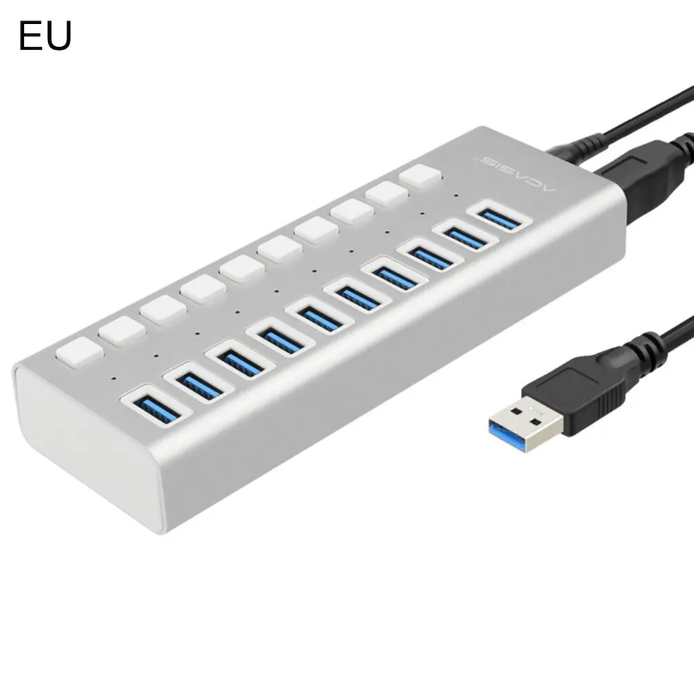 

Multi USB 3.0 Hub 10 ports High Speed With ON OFF Switch Adapter Splitter USB Expander Computer Accessories