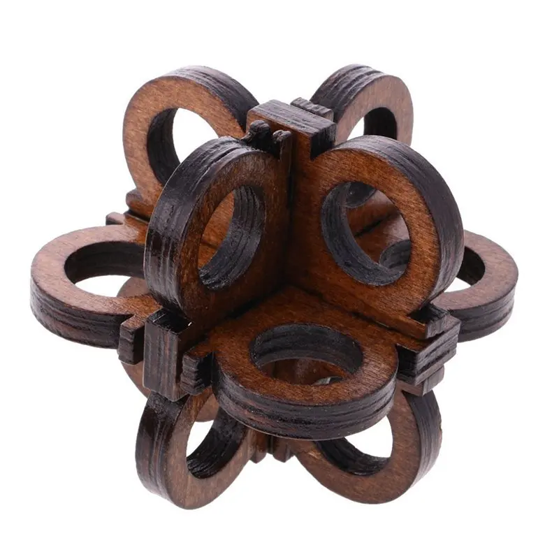 

Wooden Intelligence Toy Kong Ming Lock Glasses Lock Puzzle 3D Brain Teaser Puzzle for Kids Children