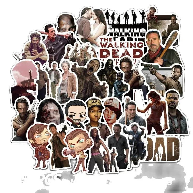 

50PCS TV Show Walking Dead Stickers Snowboard Laptop Luggage Fridge Guitar Graffiti Waterproof Sticker Kid Classic Toy