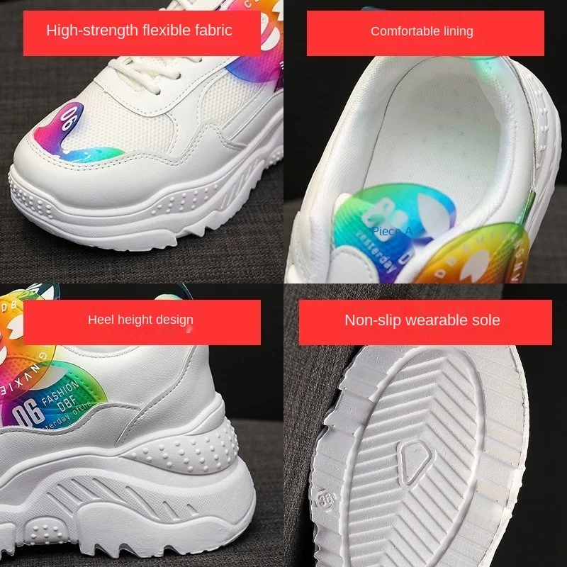 

2020 Women's Sports Platform Sneakers Shoes For Women 2020 Fashion Lace-Up Breathable Walking Shoe Large Size Zapatillas Mujer