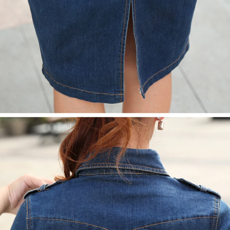 

Women Slim Denim Bodycon Dress Autumn Cowboy Ladies OL Office Casual Dresses New Fashion Bodycon Dress Pencil Vestido