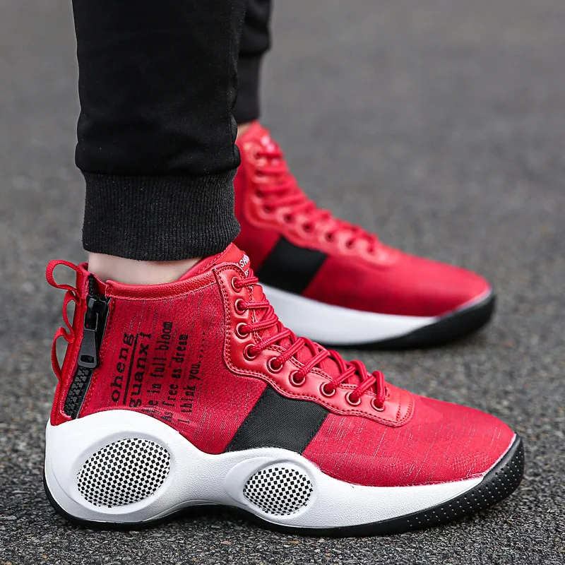 Высококачественные износостойкие дышащие Красные Мужские кроссовки черные