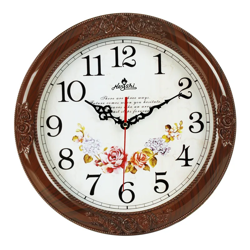 

14 Inch European Wall Clock Vintage Living Room Silent Creative Round Digital Wall Clock Bedroom Reloj De Pared Home Decor DG50W