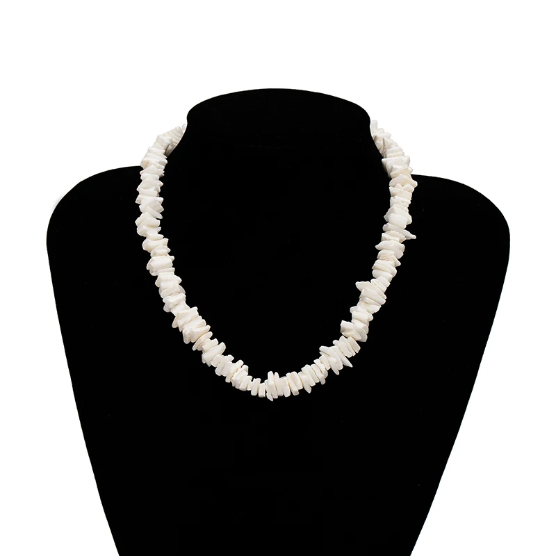 White SHIXIN Boho белое/цветное колье-чокер Puka, летнее ожерелье из морской раковины с фишками для женщин, модный чокер, Женский ошейник - Окраска металла: White