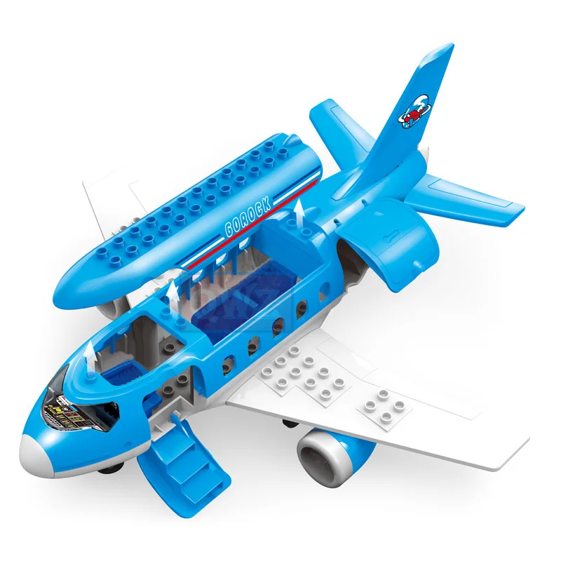 QWZ серия самолетов оживленный город аэропорт большой самолет строительные блоки