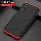 Чехол для OPPO Realme Narzo 30, чехол 3 в 1 с полной защитой, матовая задняя крышка для Narzo 30A Realme 8 Pro Пластиковый ударопрочный твердый