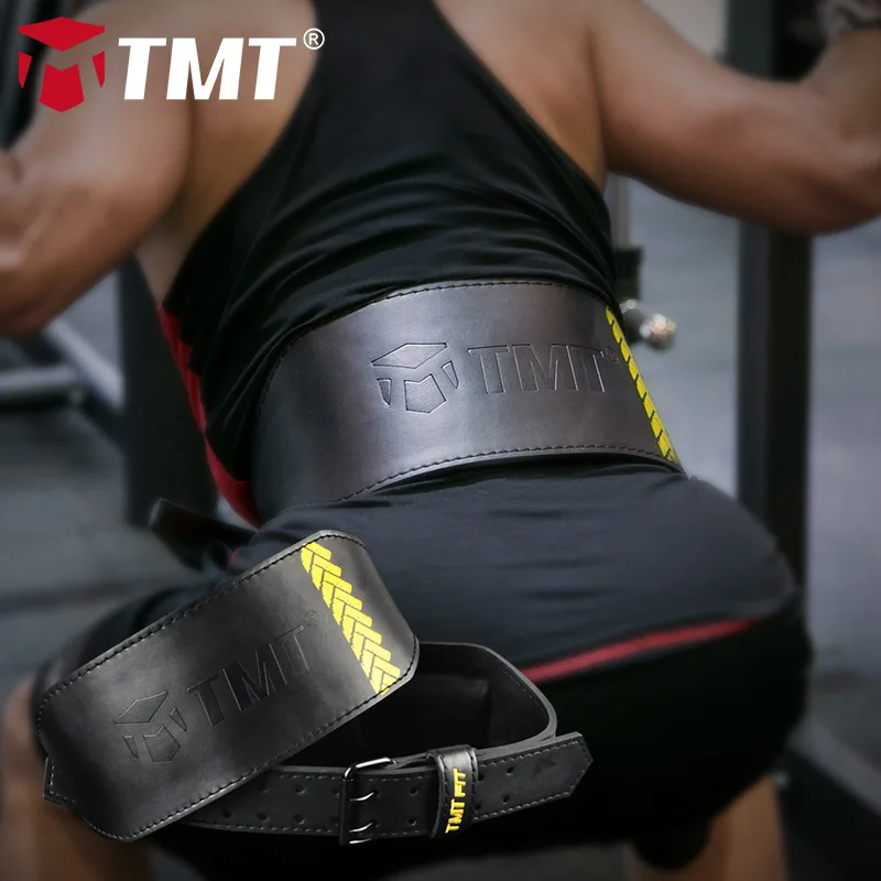 TMT пояса из натуральной кожи для тяжелой атлетики, Воловья кожа, защита поясницы, штанга для тренажерного зала, фитнеса, тренировок, пауэрлифтинга, опора для спины