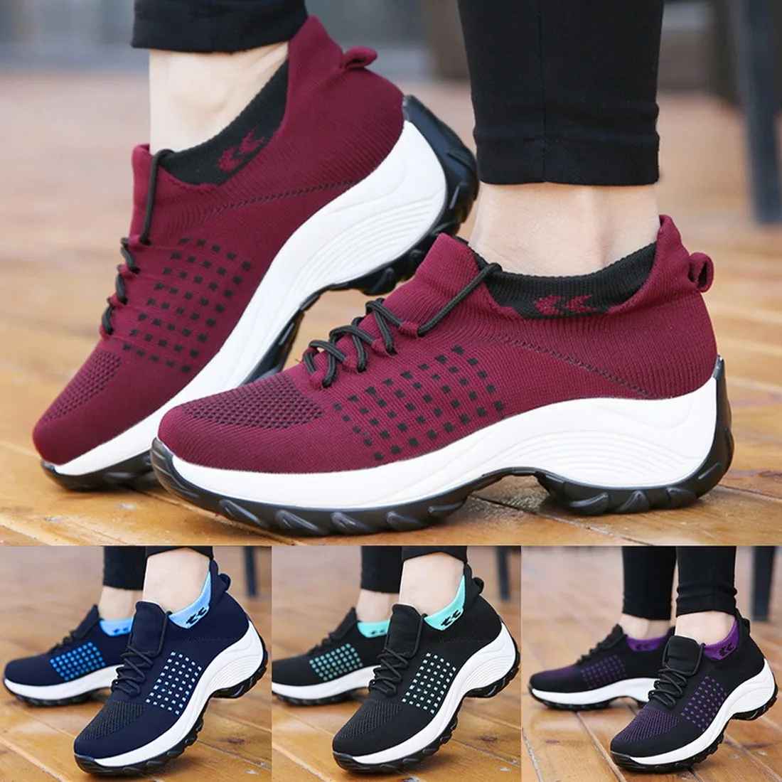 

Newest Design Women Casual Shoes Fashion Breathable Outdoor Walking Mesh Shoes Fashion Non Slip Ladies Sneakers Big Size