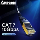 Кабель Ethernet CAT 7, плоский сетевой кабель RJ45, стандарт STP, патчкорд для модема, роутера, телевизора, ПК, ноутбука, коммутационной панели, кабель локальной сети