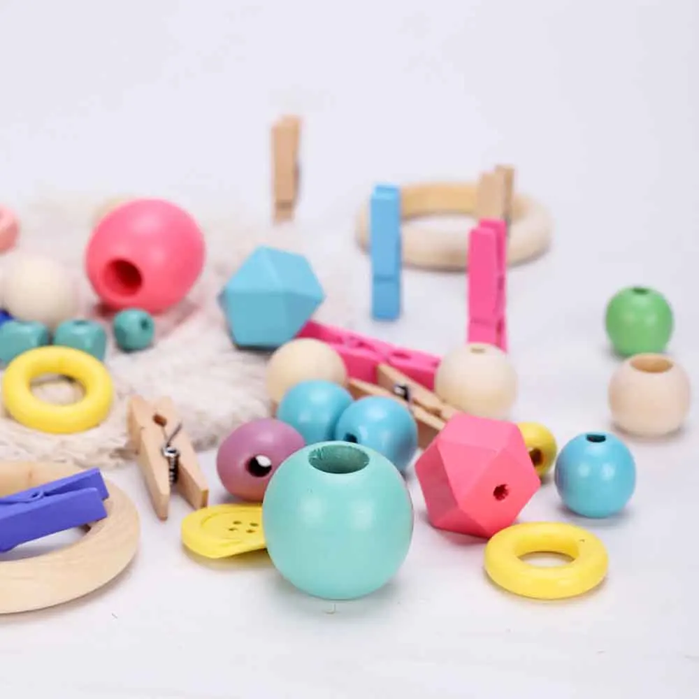 

Mixed Color Round DIY Wooden Beads Hand-woven Knitted Tapestry Decoration Accessories Beads for Tassel Tapestry Accessories