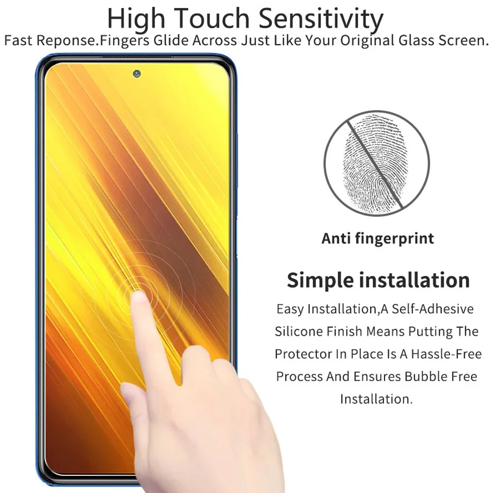 

2 protective film 9h For millet bit C3 X3 M2 F2 Pro x2 pocophone F1 Mi playback, tempered glass smartphone screen protection