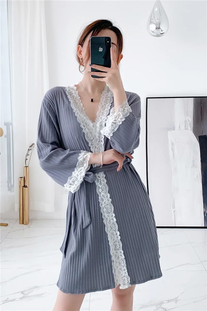

Women Pure Cotton Pajamas Sets ins Style Sexy Suspenders Nightgown Home Wear Autumn and Winter Sleepwear Suit