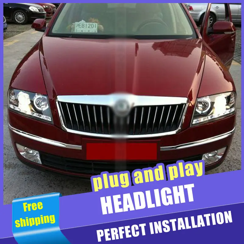 Автомобильный Стиль светодиодный фары для Skoda octavia 2007-2009 налобный фонарь DRL