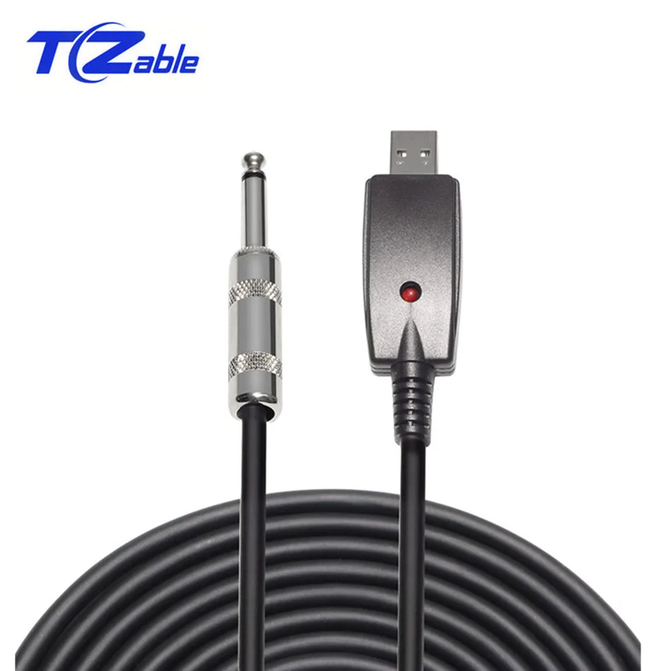 Переходник с USB на гитарный кабель 6 35 мм папа гнездо электроаксессуары