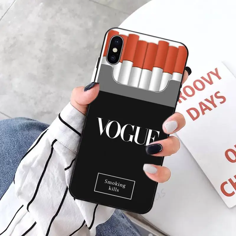 

Luxury VOGUE Lady Smoke Phone Cases for iPhone 11 12 pro XS MAX 8 7 6 6S Plus X 5S SE 2020 XR