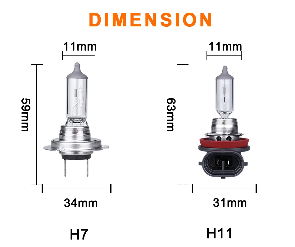 Автомобиль OSRAM лампы 55 Вт H7 галогенная H11 Противотуманные огни H27 880 881 Противотуманные фары 12V 27W Белый Atuo фар 642101 64211CLC 1 предмет