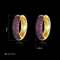 european and american new hip hop fashion simple c shaped earrings mens earrings ear buckles copper inlaid zircon