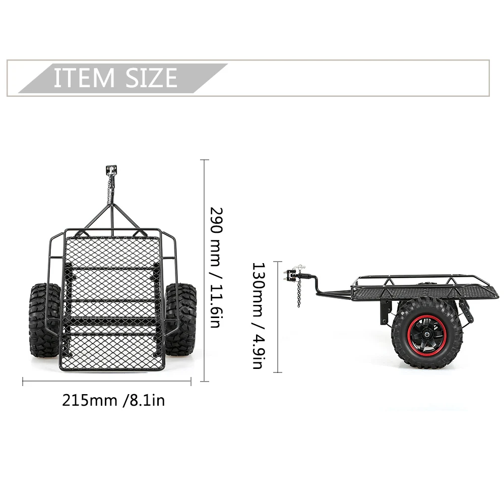 New Trailer Car Hopper Trail for 1/10 Traxxas HSP Redcat RC4WD Tamiya Axial SCX10 D90 HPI RC Crawler DIY Parts | Игрушки и хобби