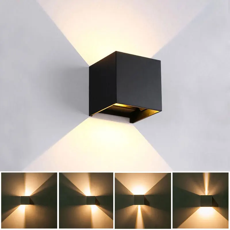 

12W LED Wall Lamp Indoor Outdoo Waterproof Light IP65 Adjustable Beam Angle Design Cube LED Bedroom courtyard Porch wall sconce