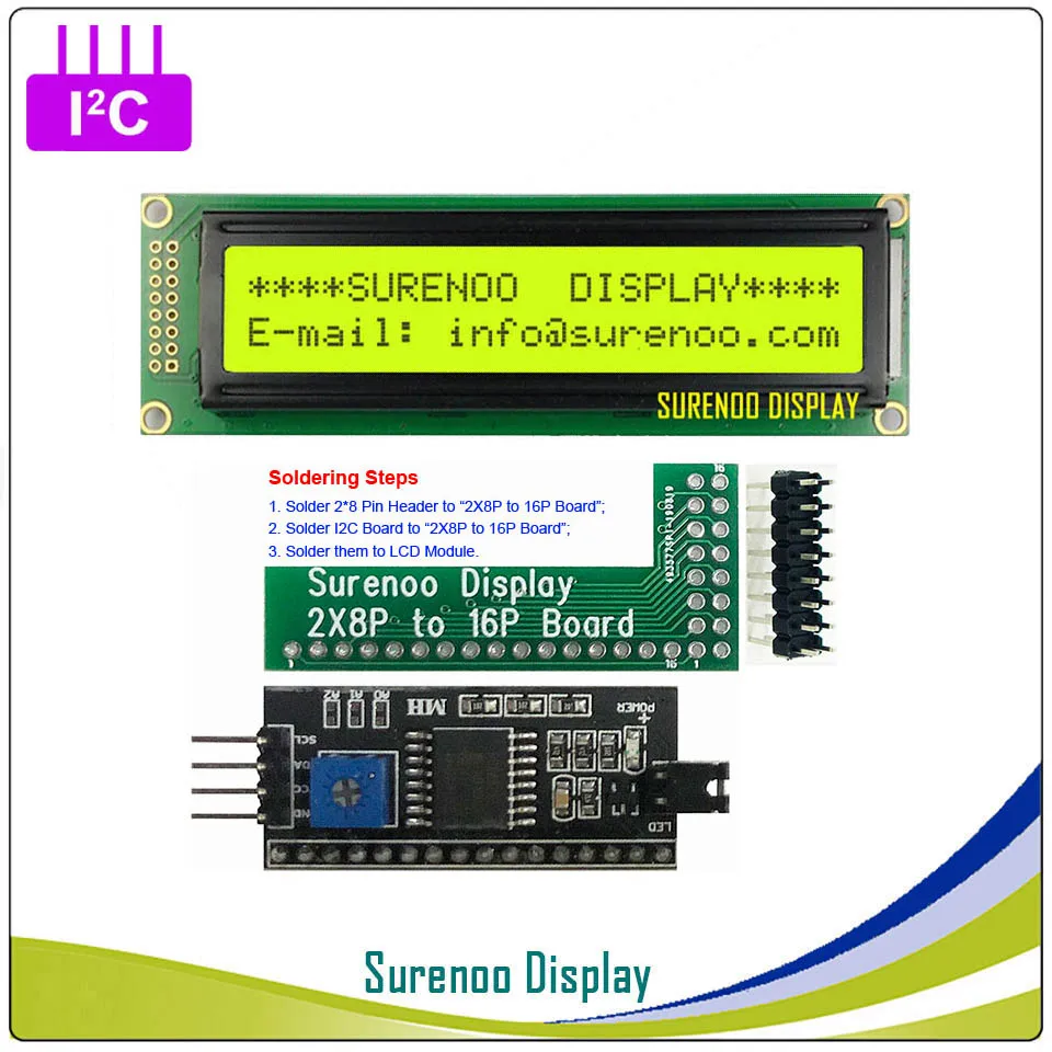 Серийный IIC/igc/TWI 2402 242 24*2 символьный ЖК-модуль дисплей Панель желтый зеленый синий с подсветкой для Arduino