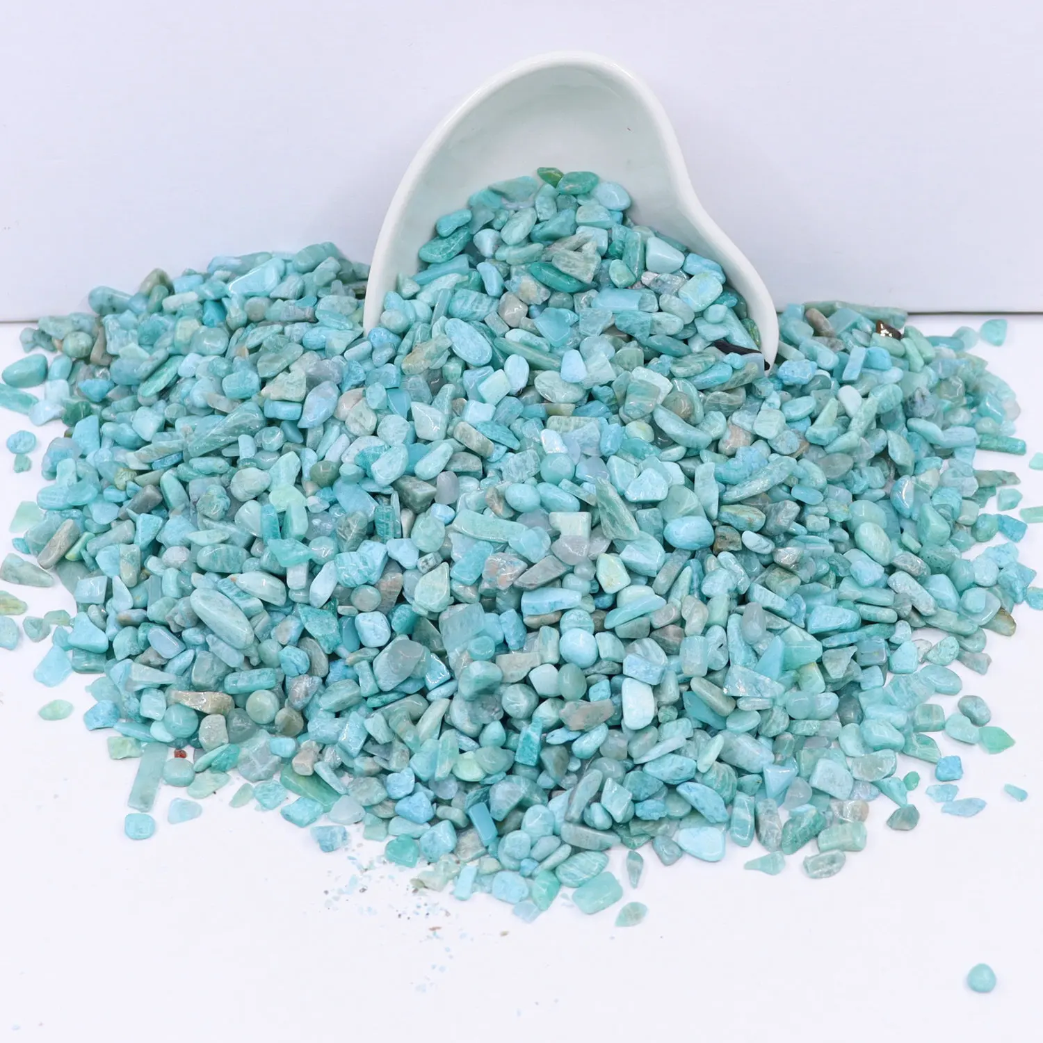 

5-7mm 100g Natural Amazonite Macadam Crystal Mineral Specimen Rough Rock Stone for Aquariums Decor Material