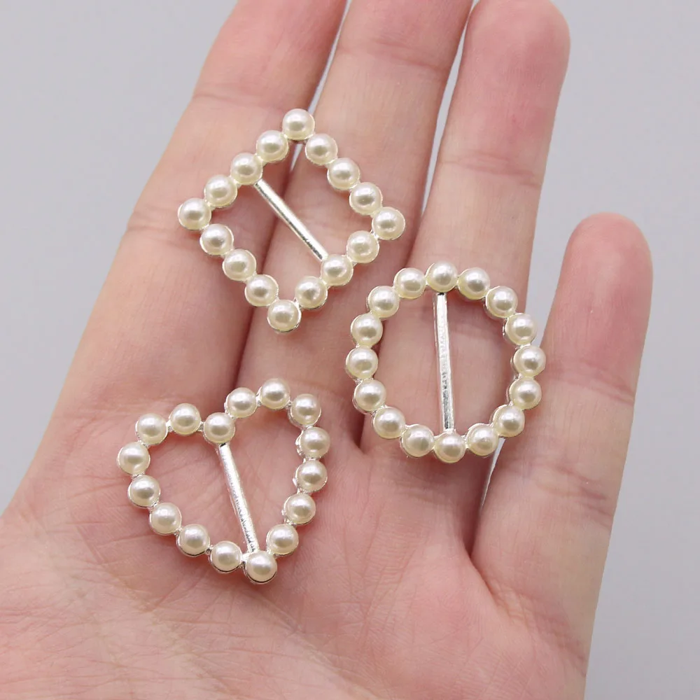 10 шт./компл. жемчужные пряжки квадратные/круглые/в форме сердца для приглашений