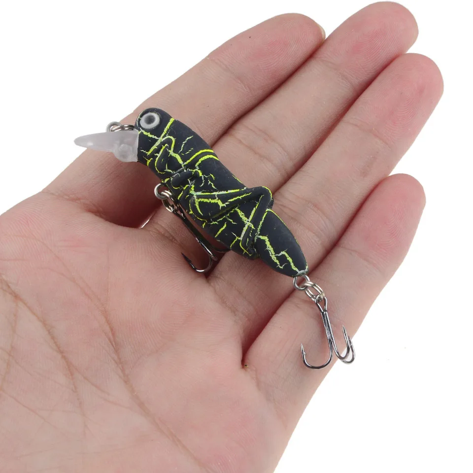 1-2pcs 55mm/3.5g insect fishing lures simulation grasshopper Wobblers Crankbaits Carp Hard Artificial squid bait Fishing Tackle | Спорт и