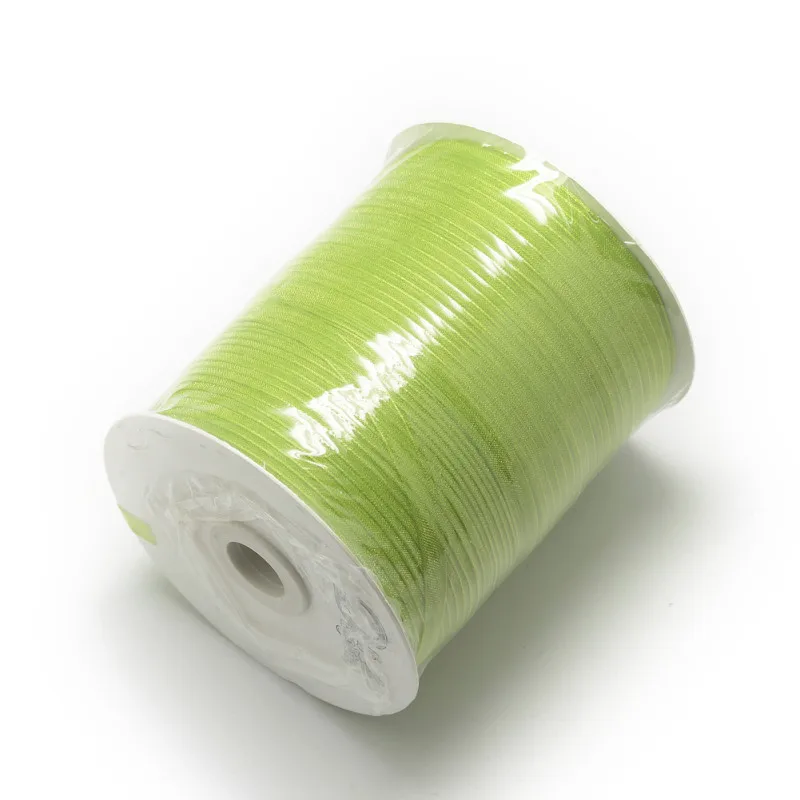 GreenYellow Pandahall лента из органзы, галлония, белый, черный, 1/"(3 мм); 1000 ярдов/рулон(914,4 м/рулон - Цвет: GreenYellow