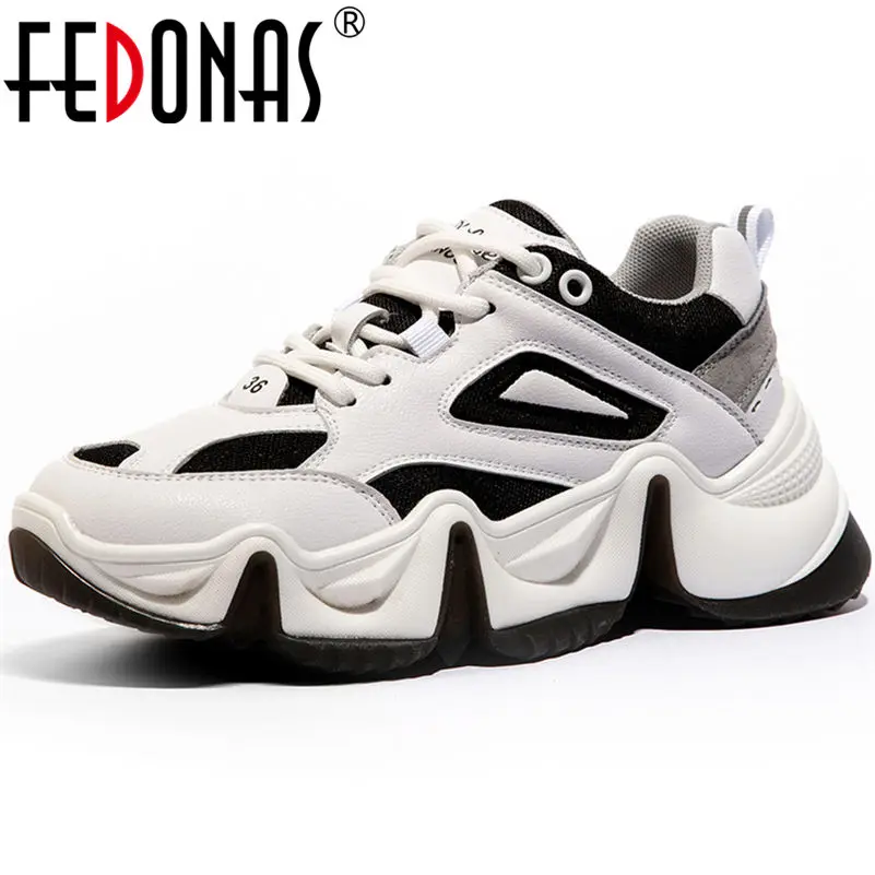 FEDONAS/Модные женские кроссовки повседневная обувь на платформе женская из
