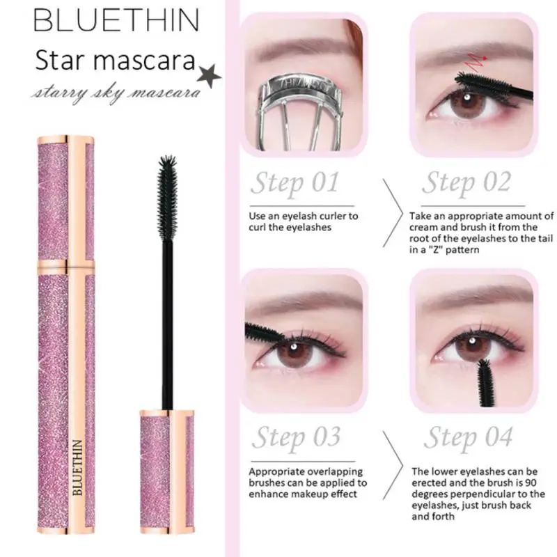 

Black Fiber Mascara Long Thick Curling Sunflower Waterproof Maquiagem Waterproof Pink Tube Makeup Cosmetic TSLM1