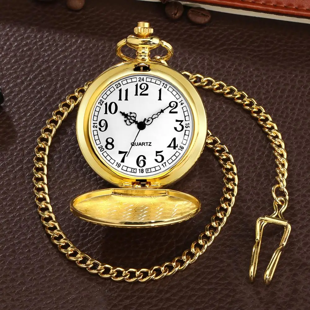 

Fashion US Army Pocket Watch Golden Rough Chain Pendant Watches for Men Analog Necklace Clock for Women reloj de bolsillo