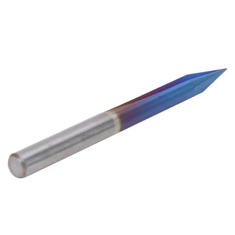

2 Flutes V Tip Engraving Bit End Mill Blue Coating Carving Tool 4x0.4x20