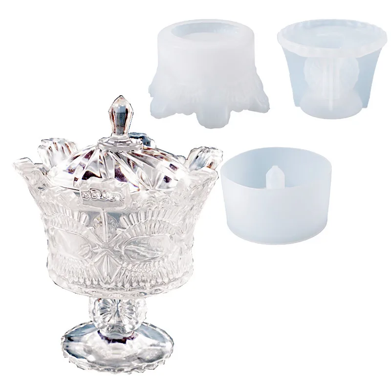 

Exquisite Crown Storage Box Silicone Mold For Jewelry Making Resin Jewelry Tool UV Epoxy Resin Molds Storage Dish Box Ornaments