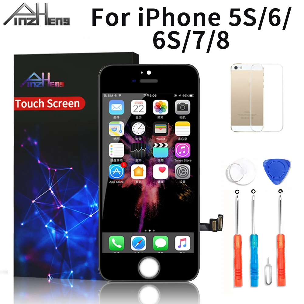 Качественный ЖК-дисплей PINZHENG AAAA для iPhone 5s 8 6 6S 7 3D сенсорный экран 6s дисплей с