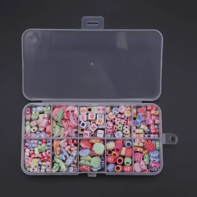 

1Box Cartoon Acrylic Bead Kit Jewelry Necklace Bracelet Children Craft Set DIY