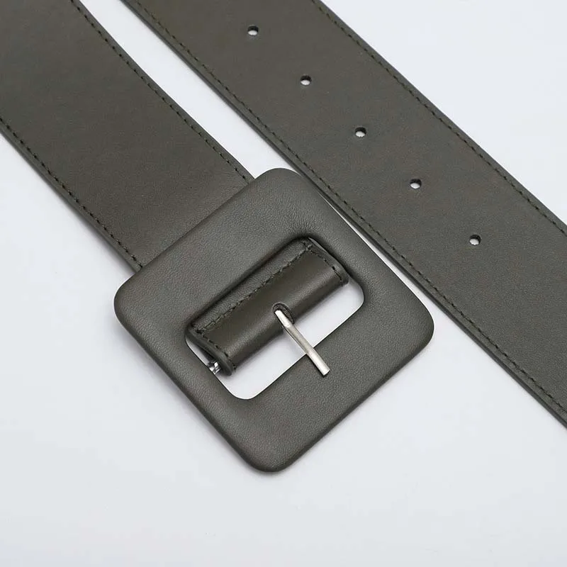 New Women Square Cortex Belts Wide Head Needle Buckle Deduction Waistband Casual Fashion Leather Belt Girdle KT39 | Аксессуары для