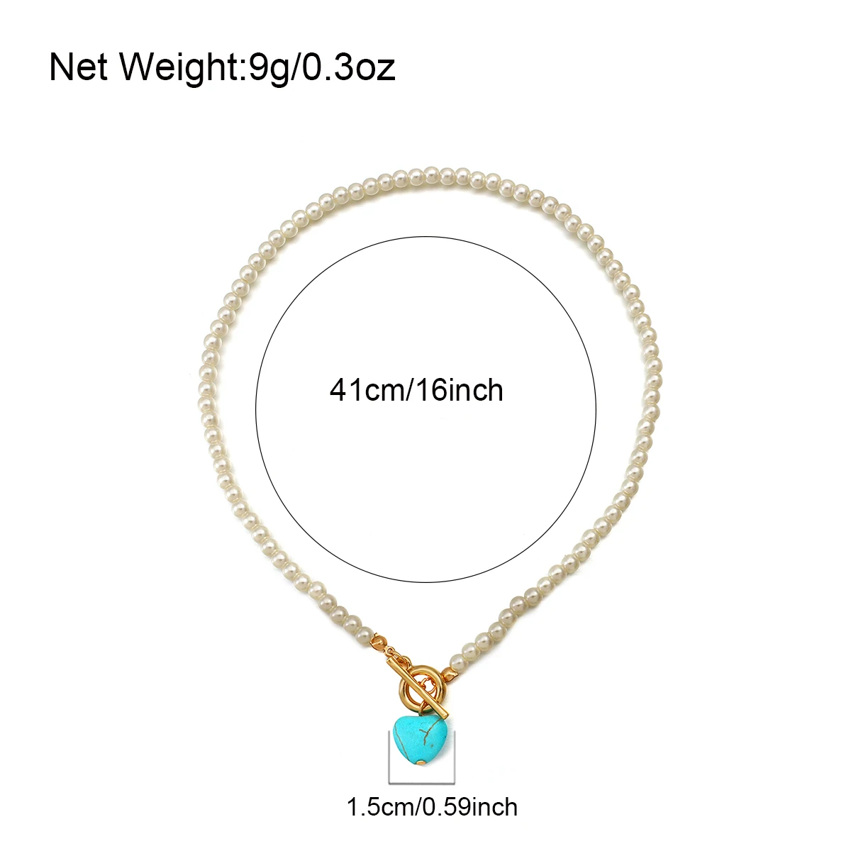 

Flashbuy Bohemian Baroque Imitation Pearl Chain Necklace Green Natural Stone Heart Pendant Necklaces Women Jewelry Collier