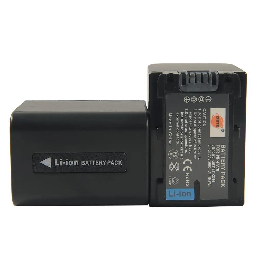 Аккумуляторная батарея DSTE 2 шт. для Фотоаппарата Sony Φ SR68 PJ610E CX610E PJ510E CX510E CX900E PJ350E
