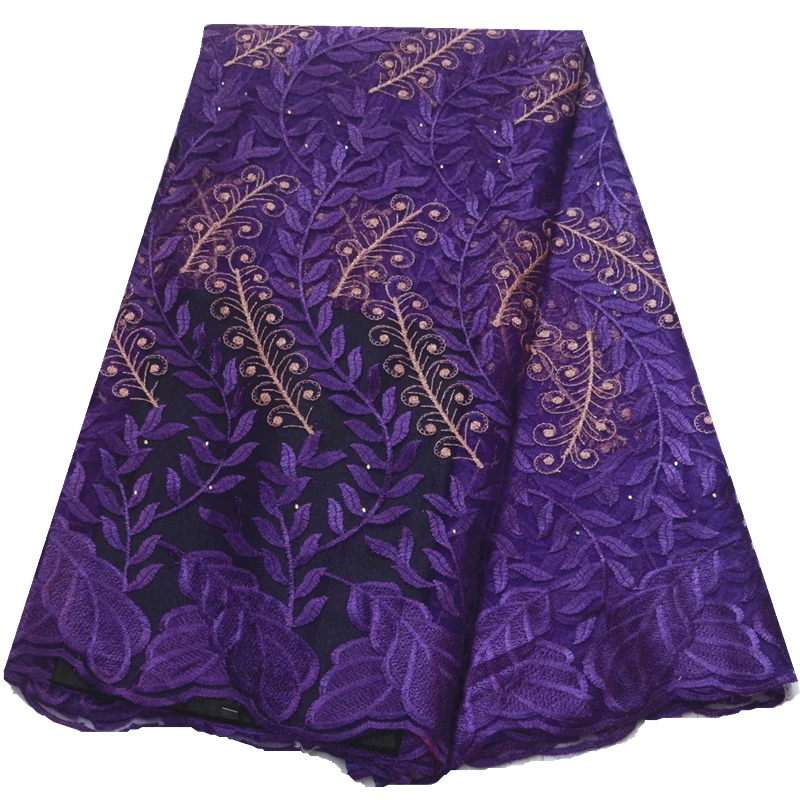 

2020 Latest Nigerian Tulle Lace Fabric High Quality French lace Fabrics Europe And American Fashion Fabric With Beads Stone