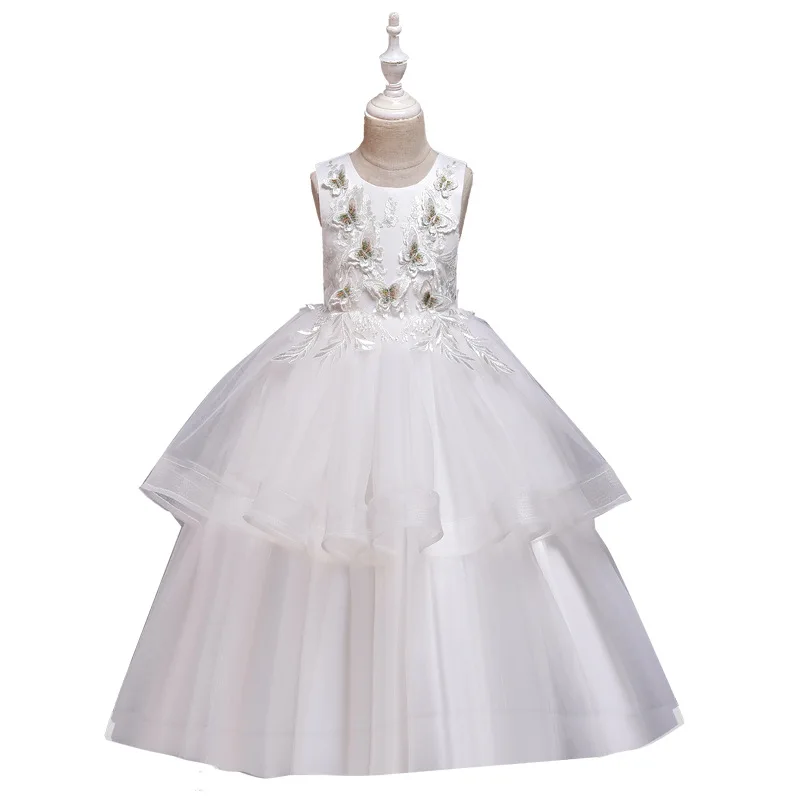 

2021 Girls Princess Dress Performance Clothes Fashion Summer Vest Children's Clothing Pettiskirt Long Suitable For Parties