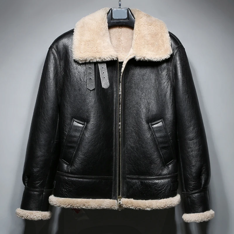 Denny &amp Dora новая мужская дубленка B3 короткая шуба черная кожаная куртка мужские