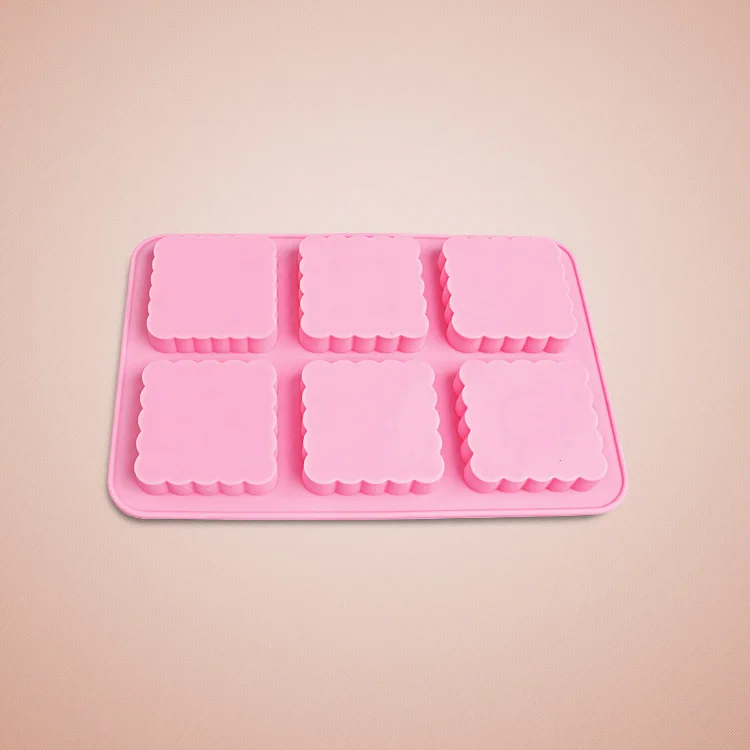 3D круглая и квадратная силиконовая форма для мыла с 6 полостями торта DIY