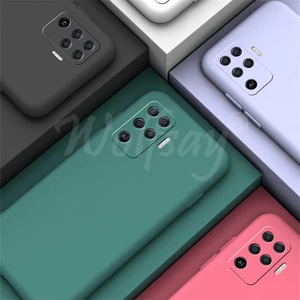 candy tpu case for oppo reno5 lite case carbon fiber solid color liquid back case for oppo reno5 lite cover for oppo reno5 lite free global shipping