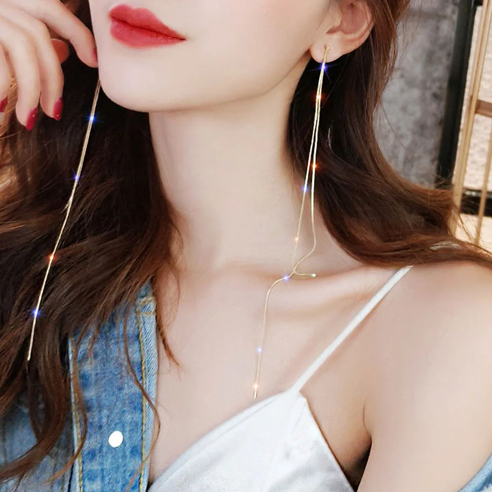 Женские длинные серьги цепочки ювелирные украшения для вечеринок и подарков