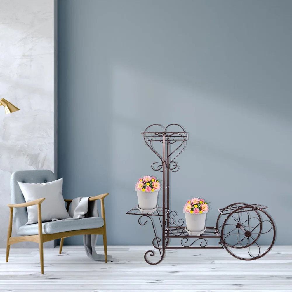 

1pc Flower Plant Holder Stand Balcony Garden Flower Pot Bonsai Display Shelf